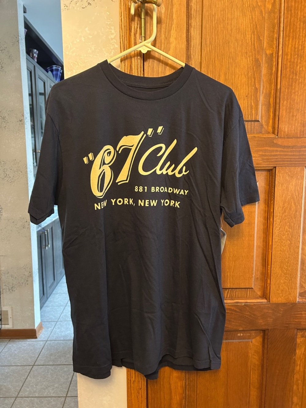 "67" Club Graphic Men's T-Shirt - Black with Yellow Print